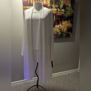 NWT  Nygard Women's 2 Piece Medium Knit White Tank  Top & Cardigan Nylon  Sequin